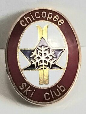 4/$20 Vintage Chicopee Ski Club Brass/Enamel Collector's Pin!!